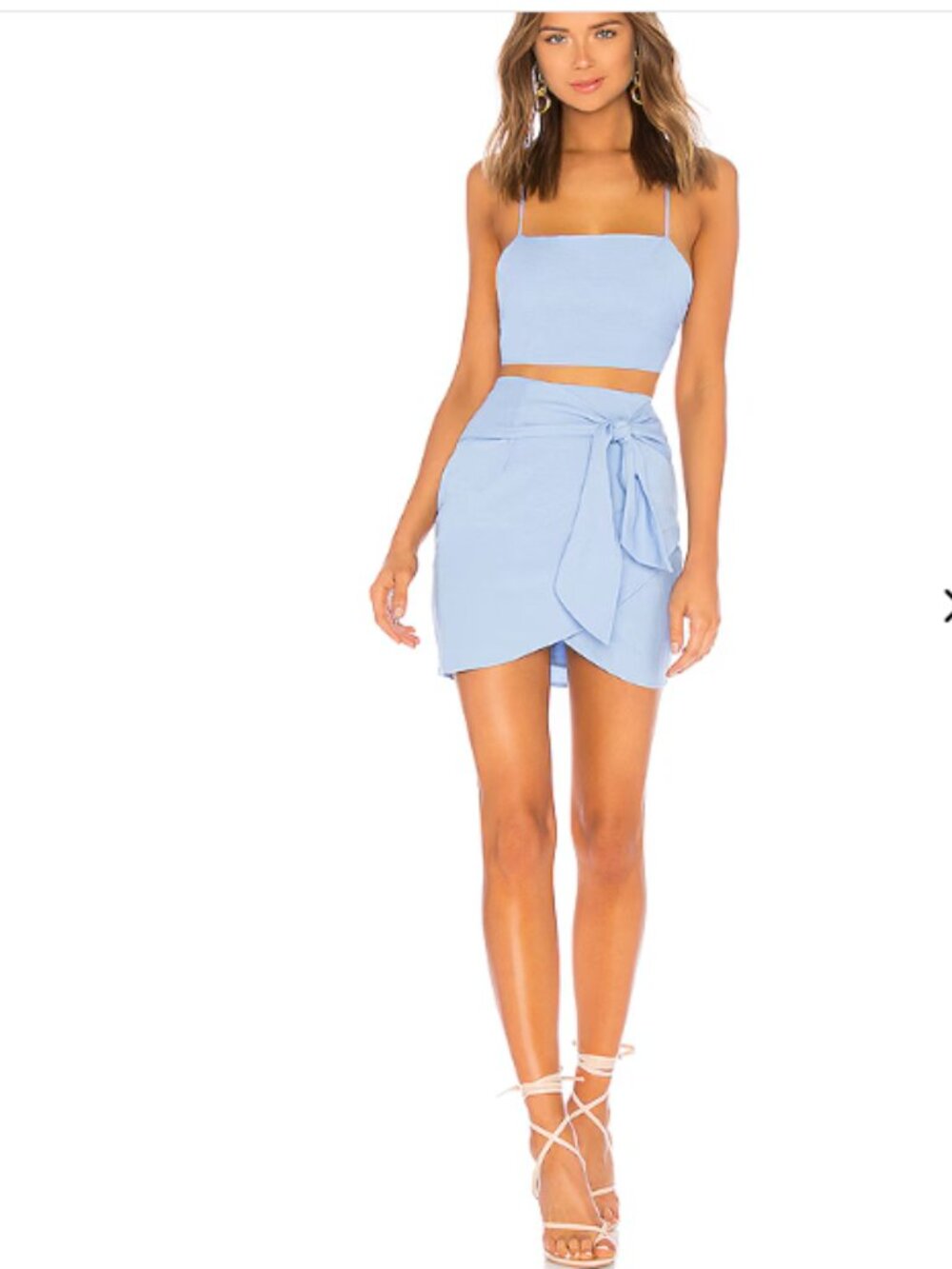superdown Milah Wrap Skirt Set Light Blue Small NWT